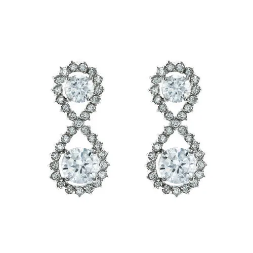 Classic Elegant Infinity Design CZ Brass Earrings