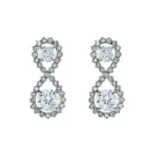 Classic Elegant Infinity Design CZ Brass Earrings