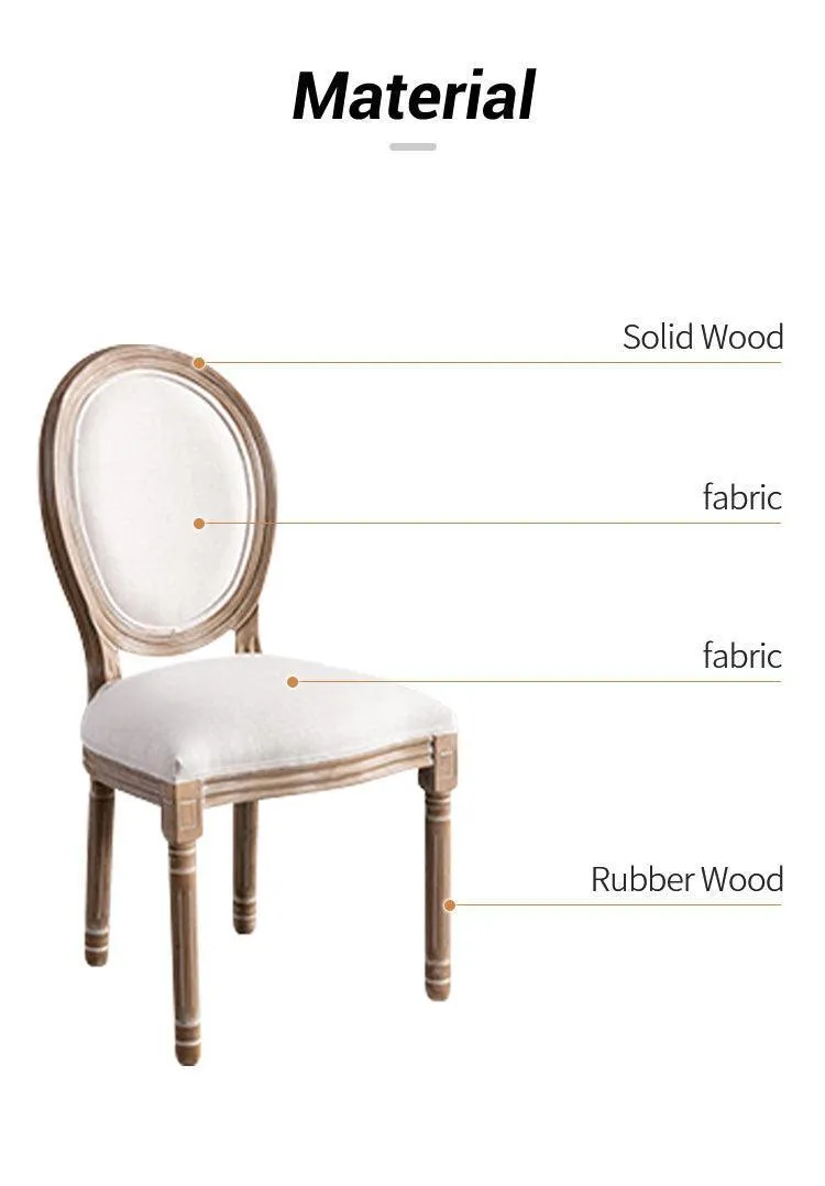 Classic Furniture French Bistro Chair - Vintage Fabric Upholstered, Wood Round Back, Indoor/Outdoor