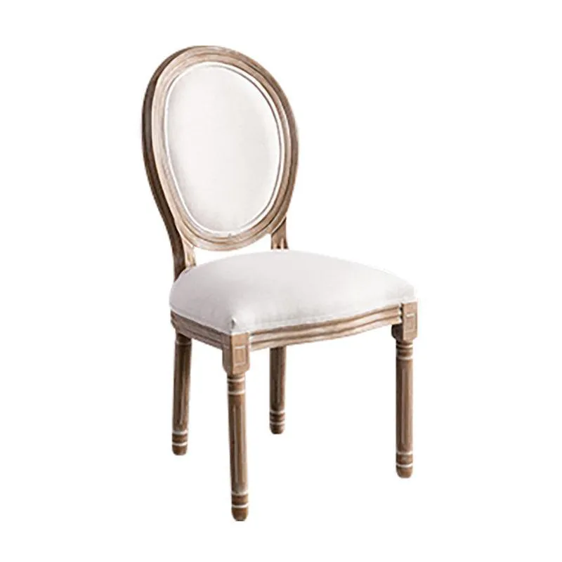 Classic Furniture French Bistro Chair - Vintage Fabric Upholstered, Wood Round Back, Indoor/Outdoor