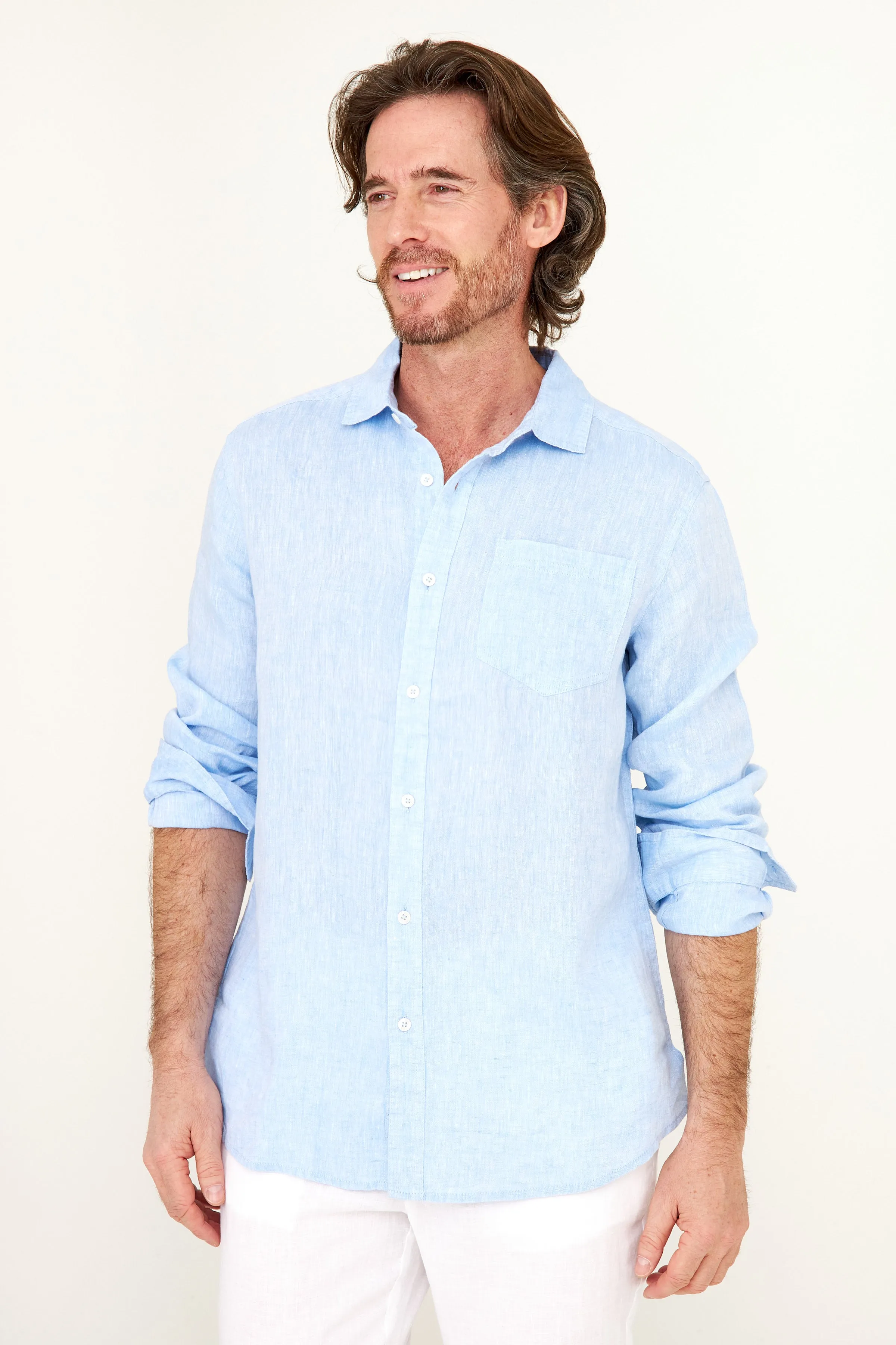 Classic Linen Shirt - Blue Chambray