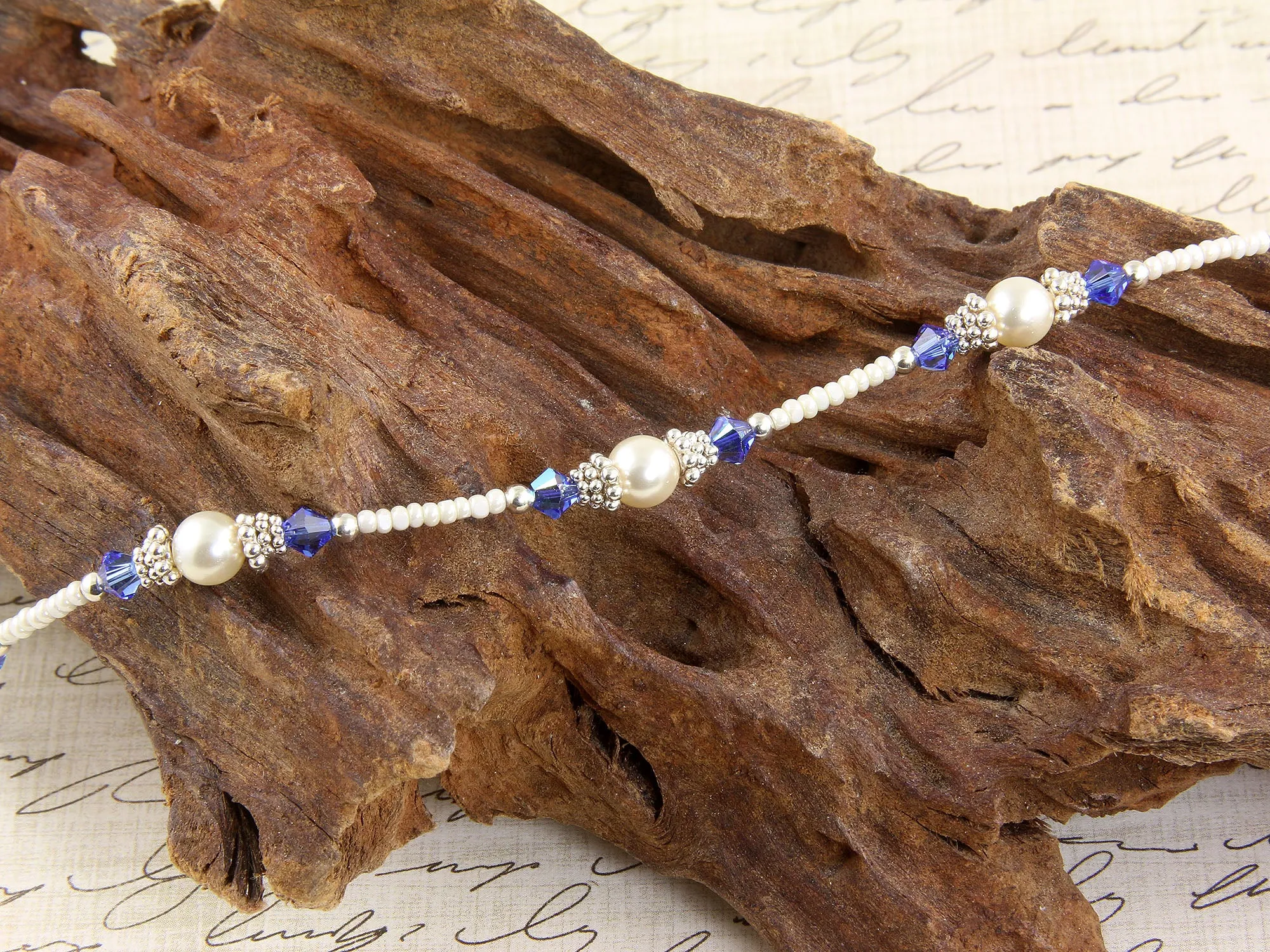 Classic - Majestic Something Blue Wedding Heart Anklet