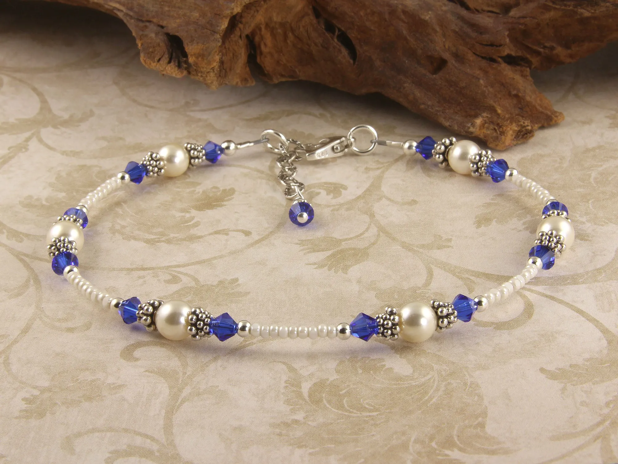 Classic - Majestic Something Blue Wedding Heart Anklet