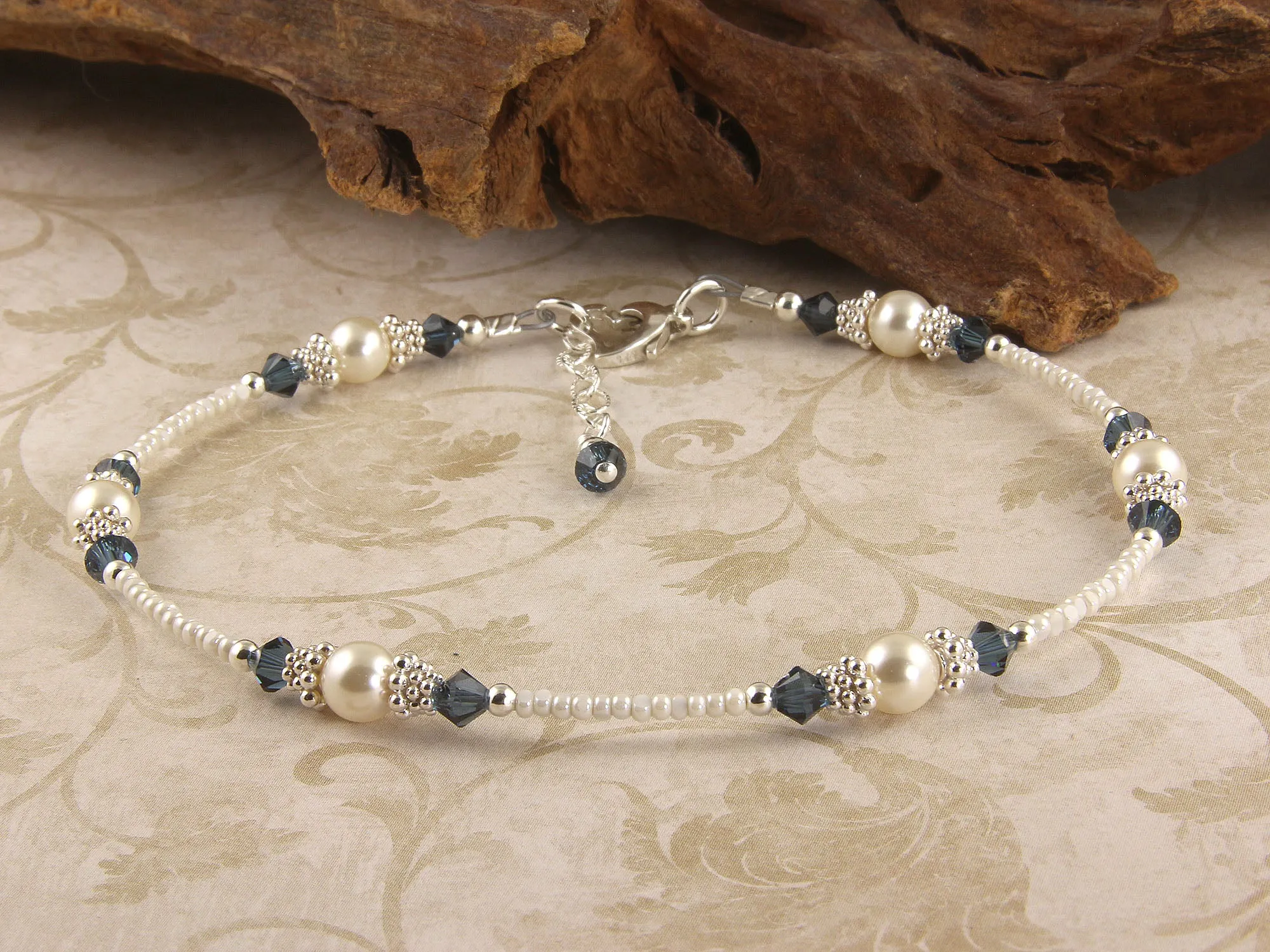 Classic - Majestic Something Blue Wedding Heart Anklet