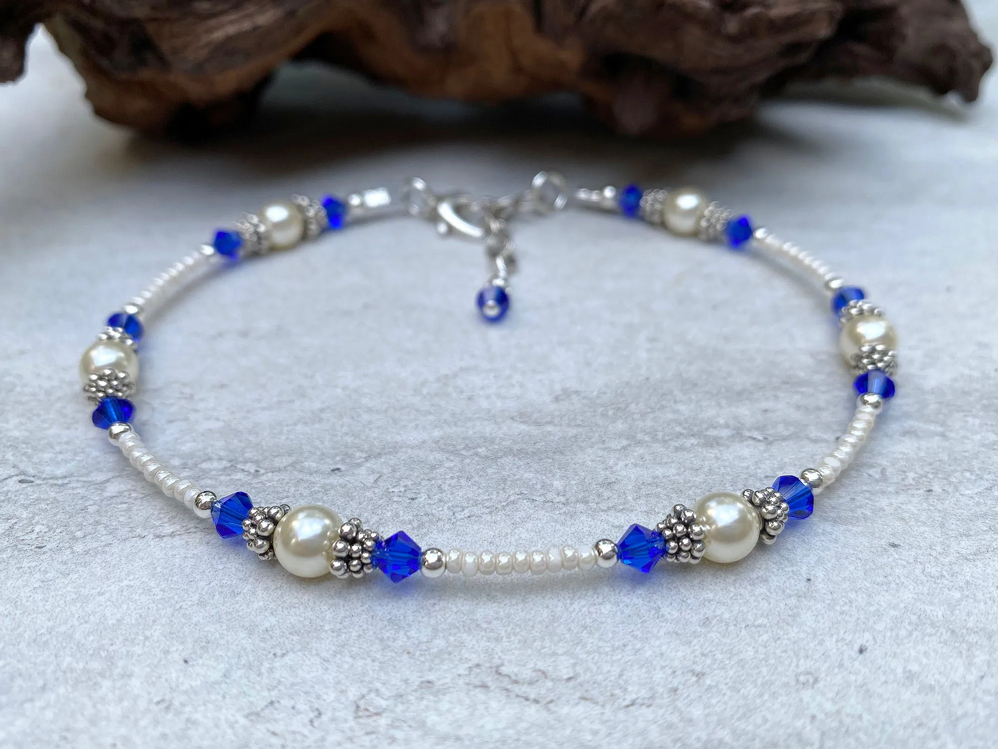 Classic - Majestic Something Blue Wedding Heart Anklet