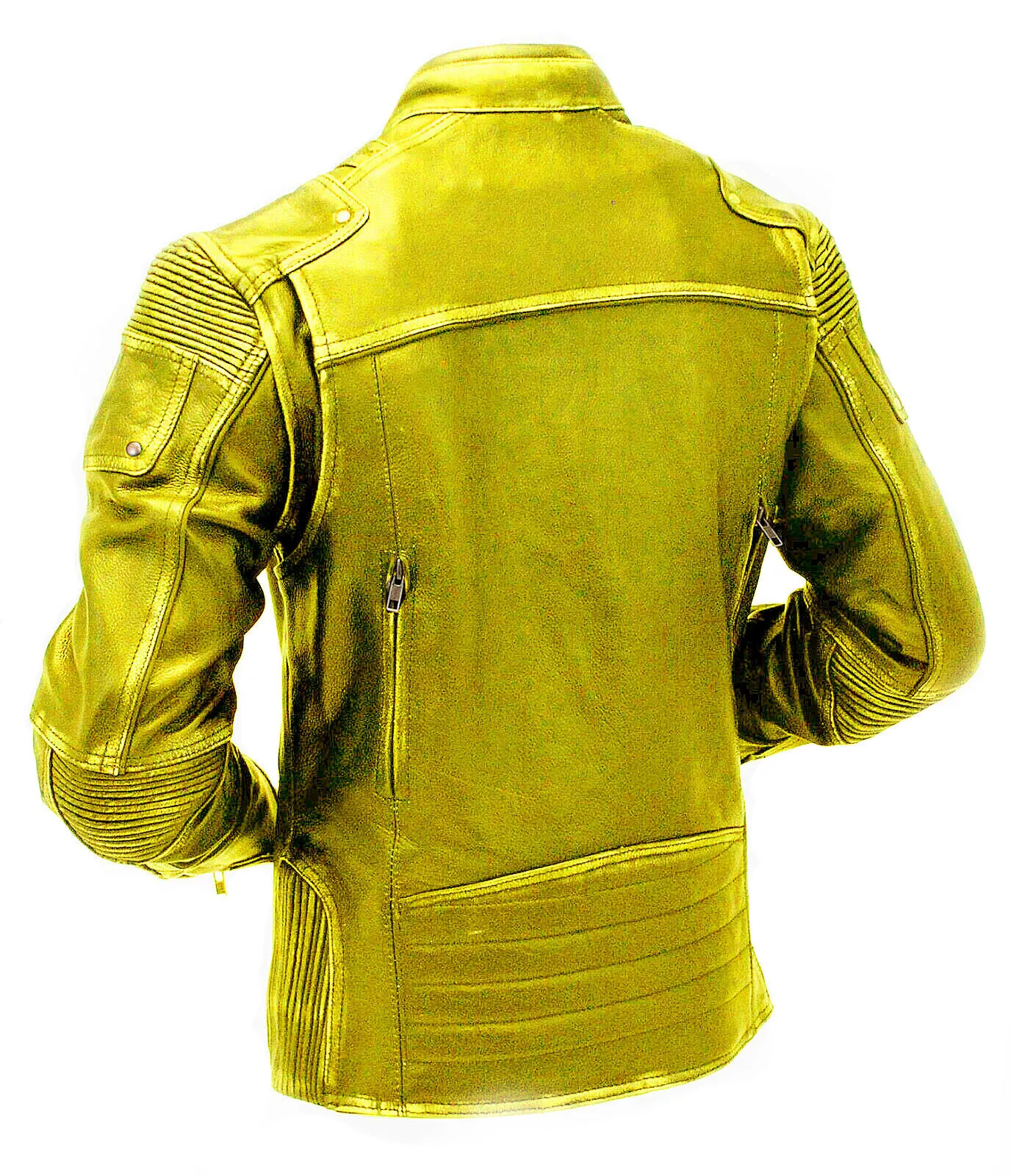 Classic Mens Vintage Cafe Racer Leather Jacket