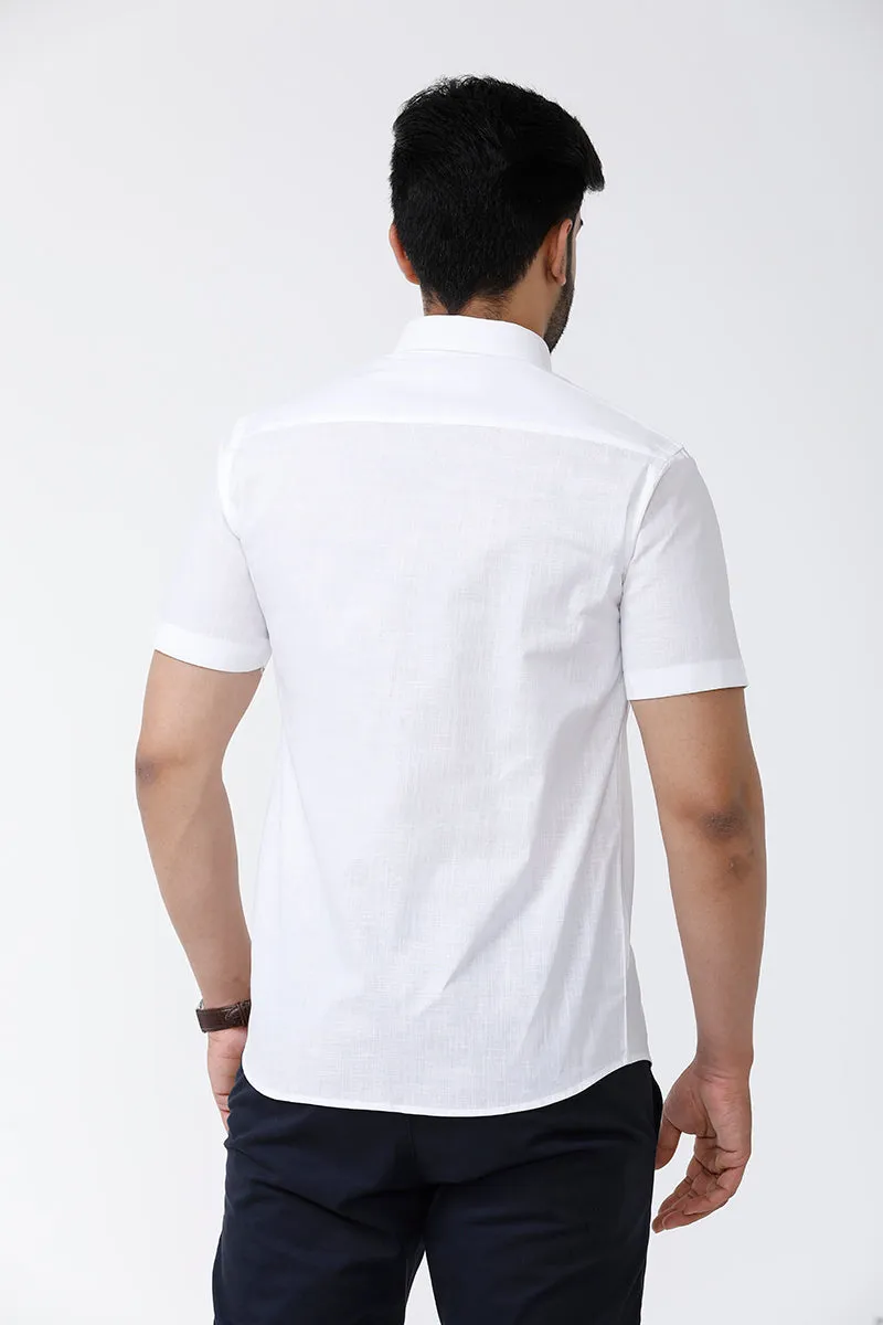 Classic Mono - Formal White Shirt For Men | Uathayam