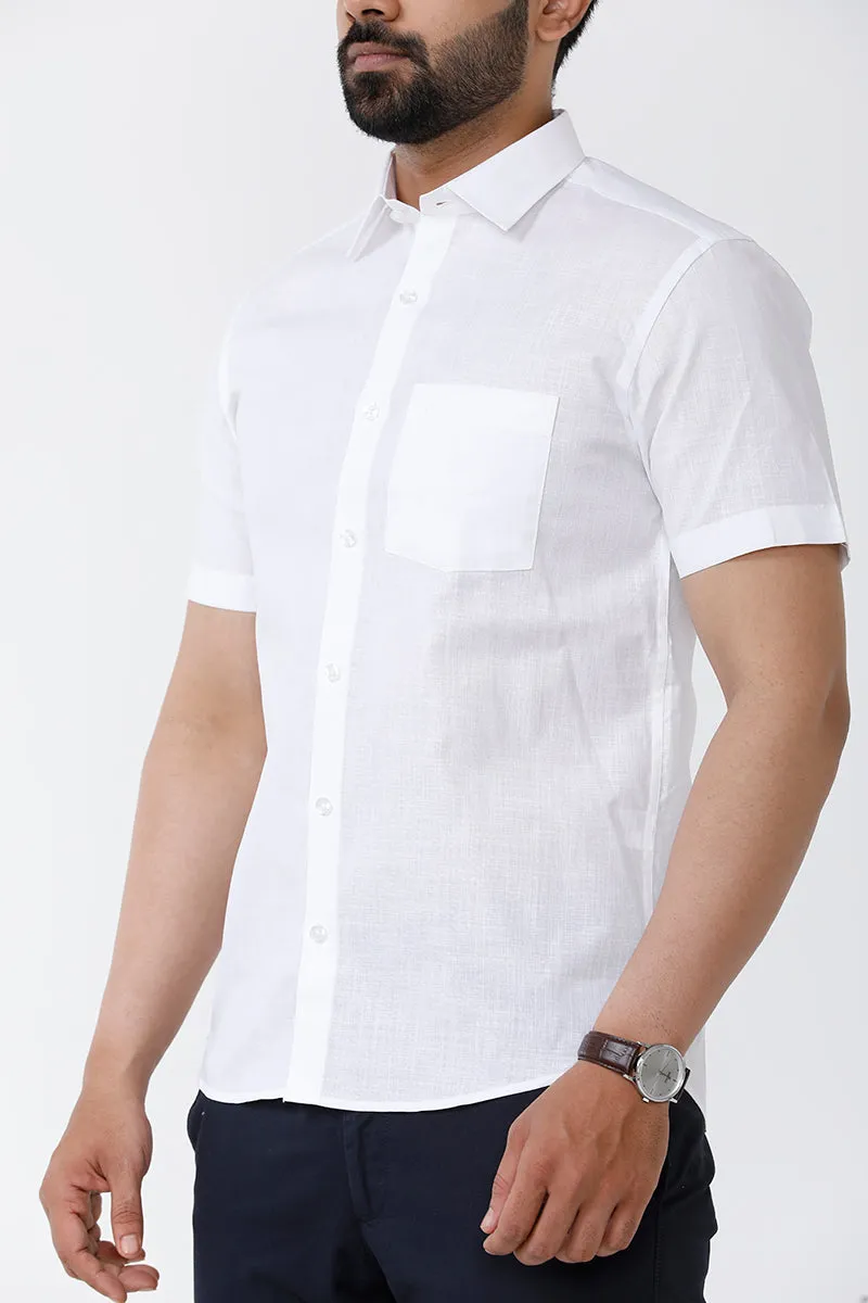 Classic Mono - Formal White Shirt For Men | Uathayam