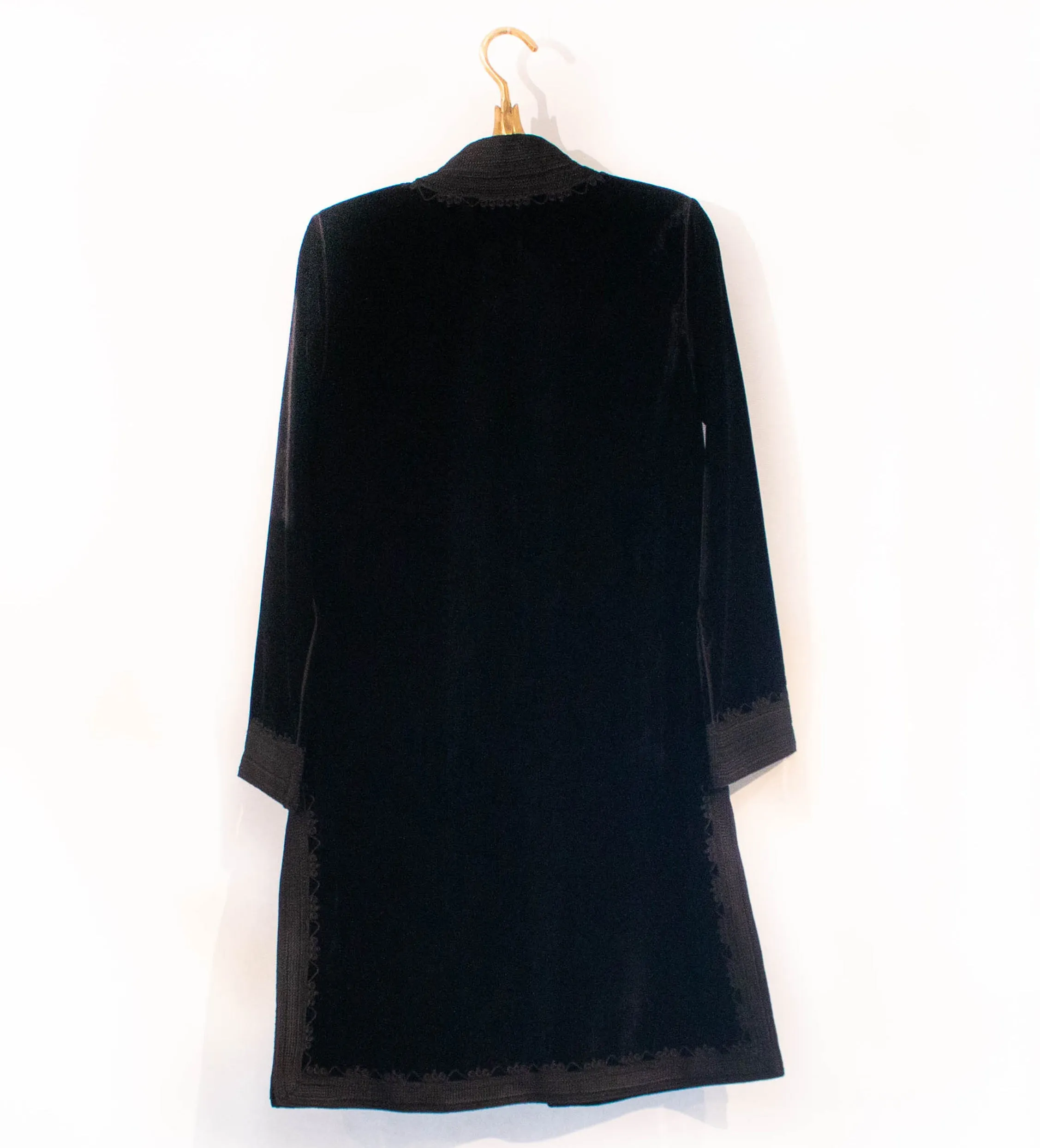 Classic Moroccan Velvet Jacket: Black