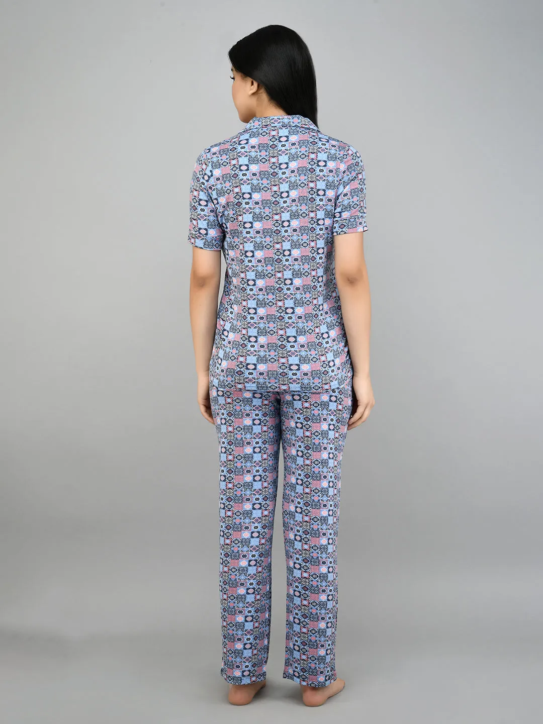 Classic mosaic button down pajama set