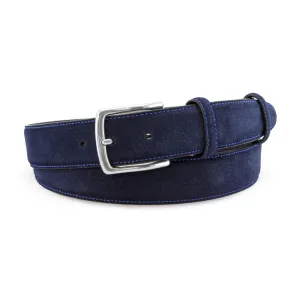 Classic Navy Blue Suede Belt