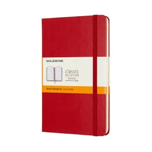 Classic Notebook, Hard Cover, Large, Lined, Scarlet Red