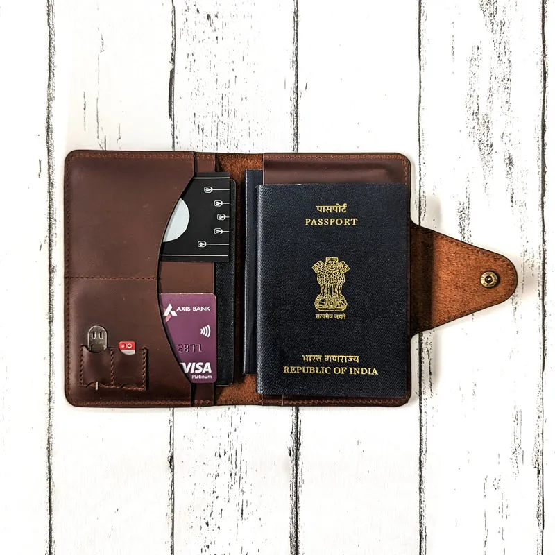 Classic Passport Holder   Luggage Tag Bundle - Cognac Brown