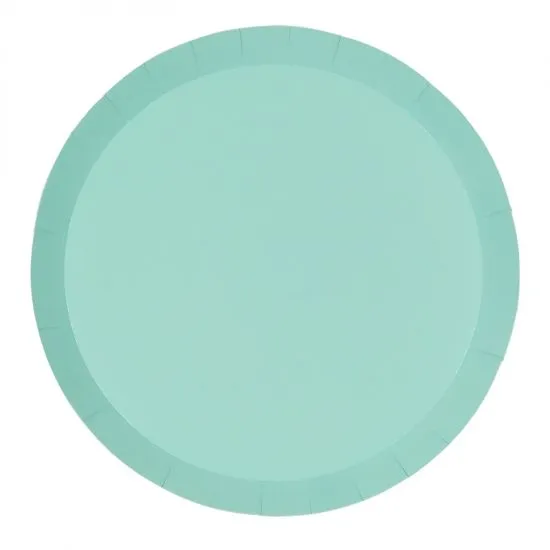 Classic Pastel Mint Green Paper Plates - Pack of 20