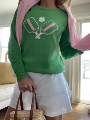 Classic Pickleball Sweater in Green