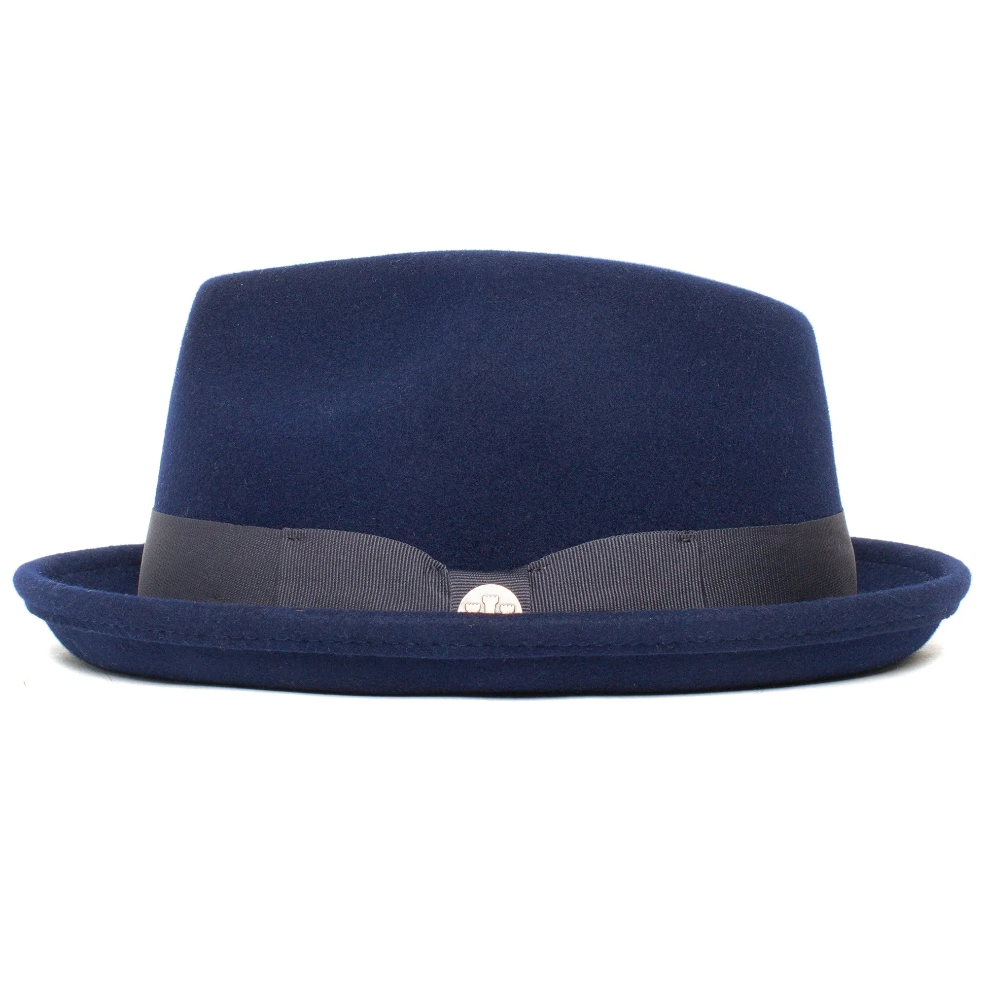 Classic Pork Pie Fedora Hat-Navy