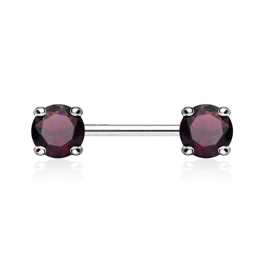 Classic Prong Celeste Nipple Rings