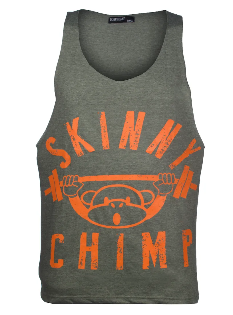 Classic Raw Cut Gym Vest -  Khaki Orange