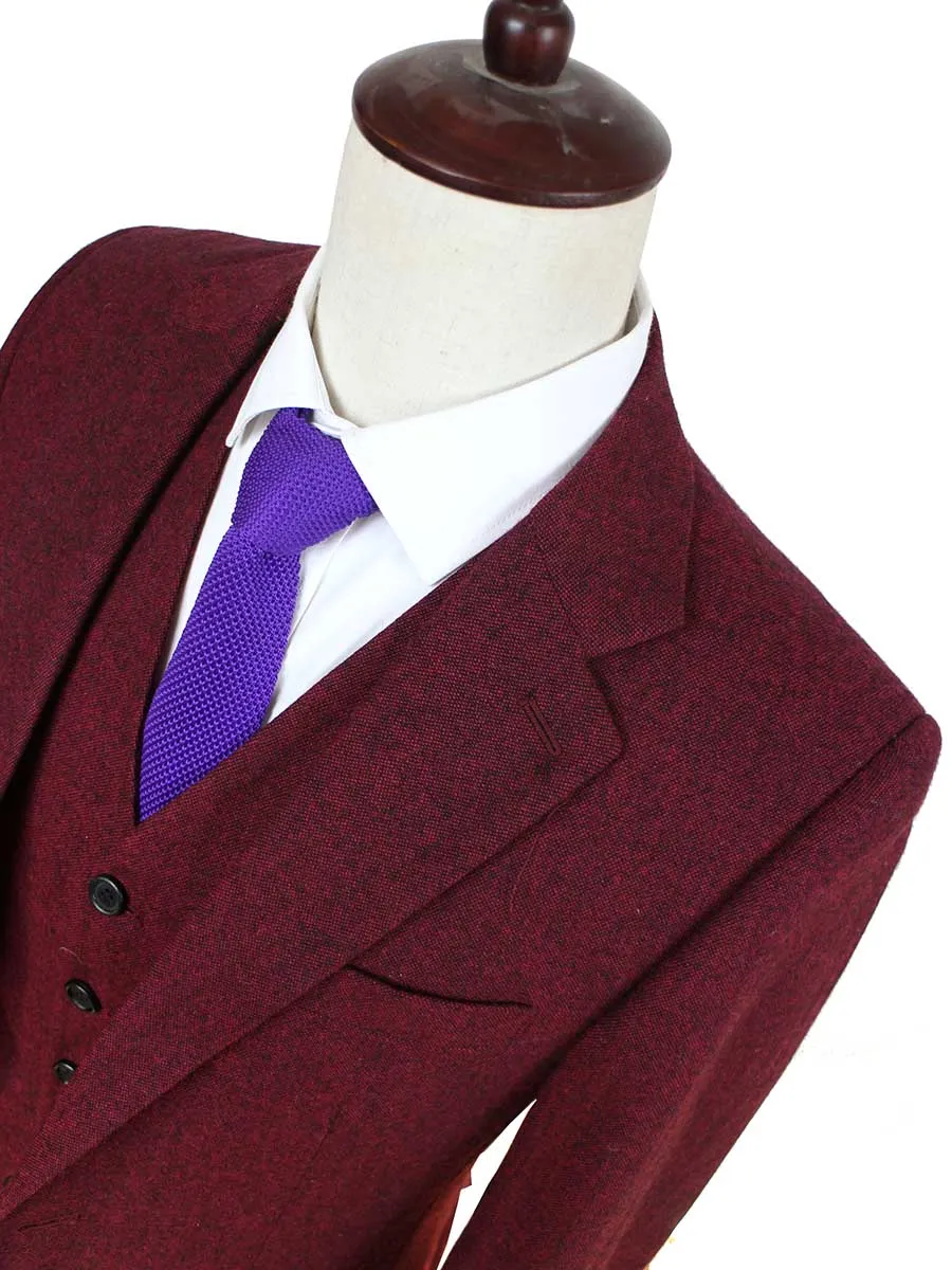 CLASSIC RED BARLEYCORN TWEED 2 PIECE SUIT