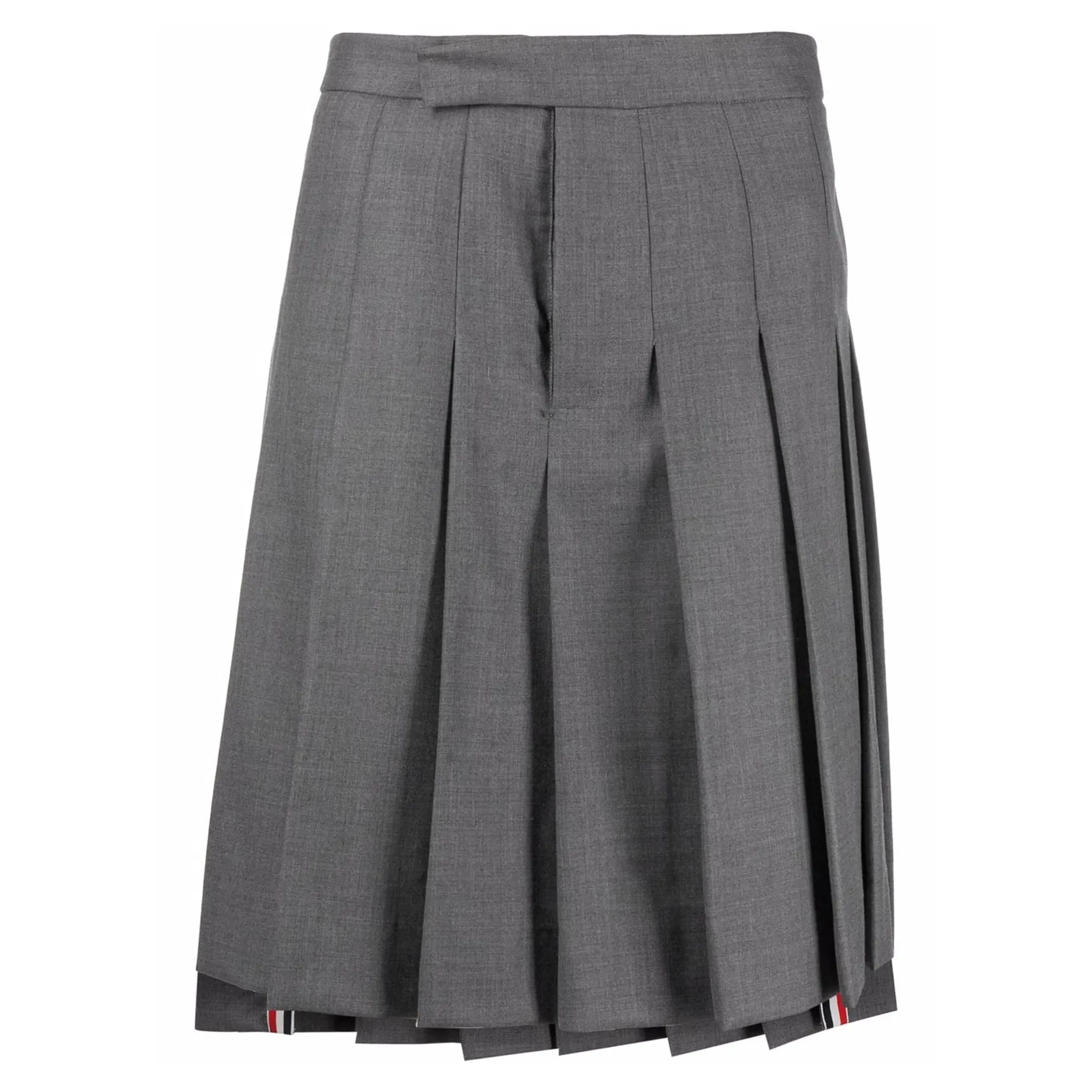 Classic Rise Backstrap Knee Length Skirt