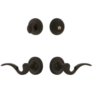 Classic Rosette Entry Set with Manor Lever in Oil-Rubbed Bronze