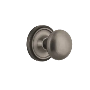 Classic Rosette New York Knob in Antique Pewter