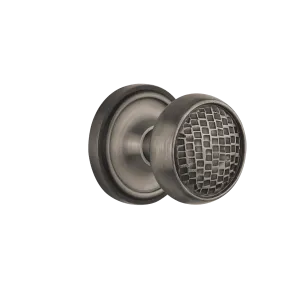 Classic Rosette with Craftsman Knob in Antique Pewter