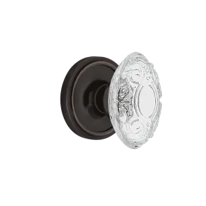 Classic Rosette with Crystal Victorian Knob in Timeless Bronze