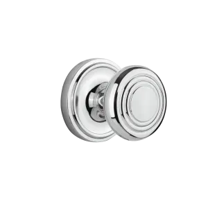 Classic Rosette with Deco Knob in Bright Chrome