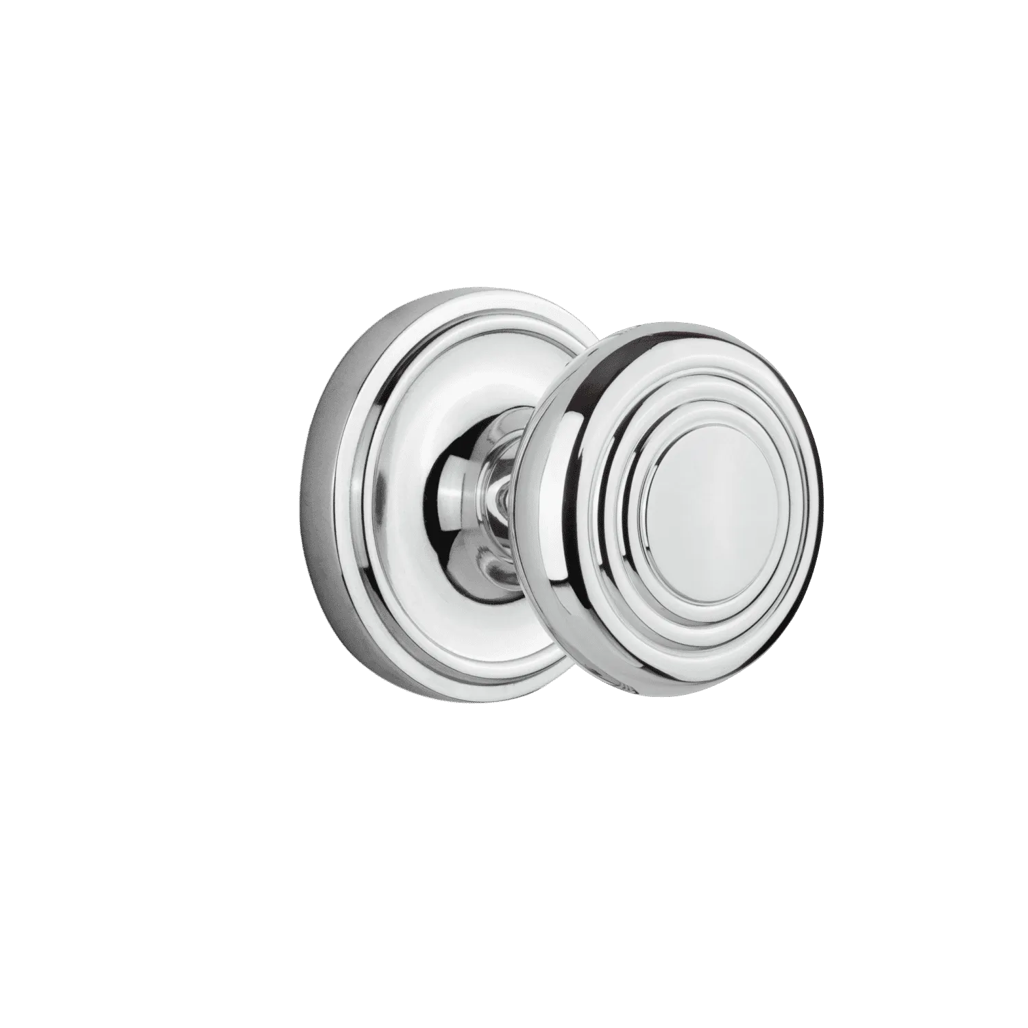 Classic Rosette with Deco Knob in Bright Chrome