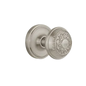 Classic Rosette with Egg & Dart Knob in Satin Nickel