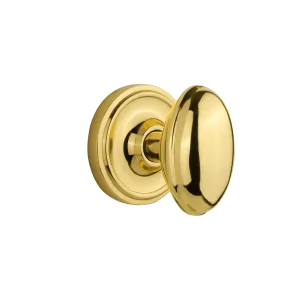 Classic Rosette with Homestead Knob in Polished Brass