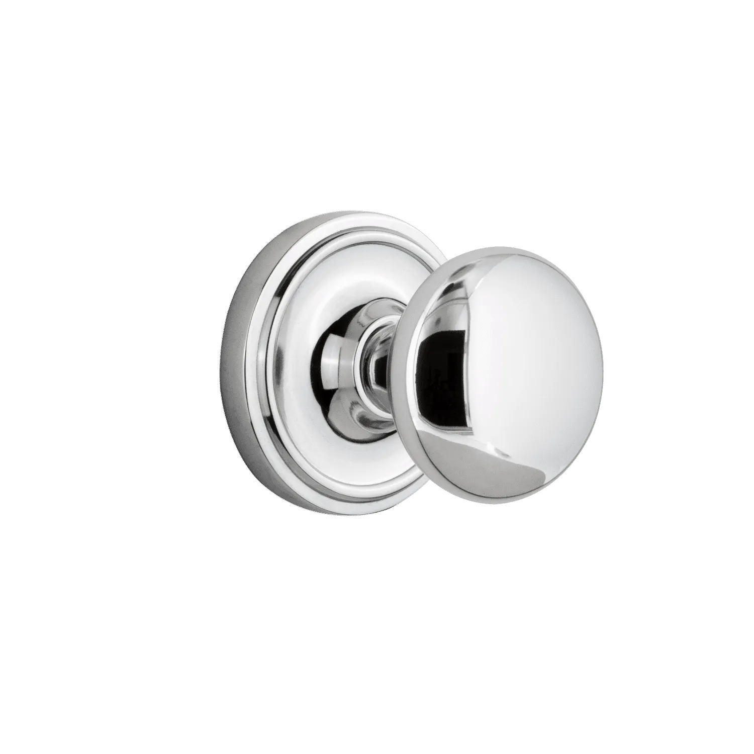 Classic Rosette with New York Knob in Bright Chrome