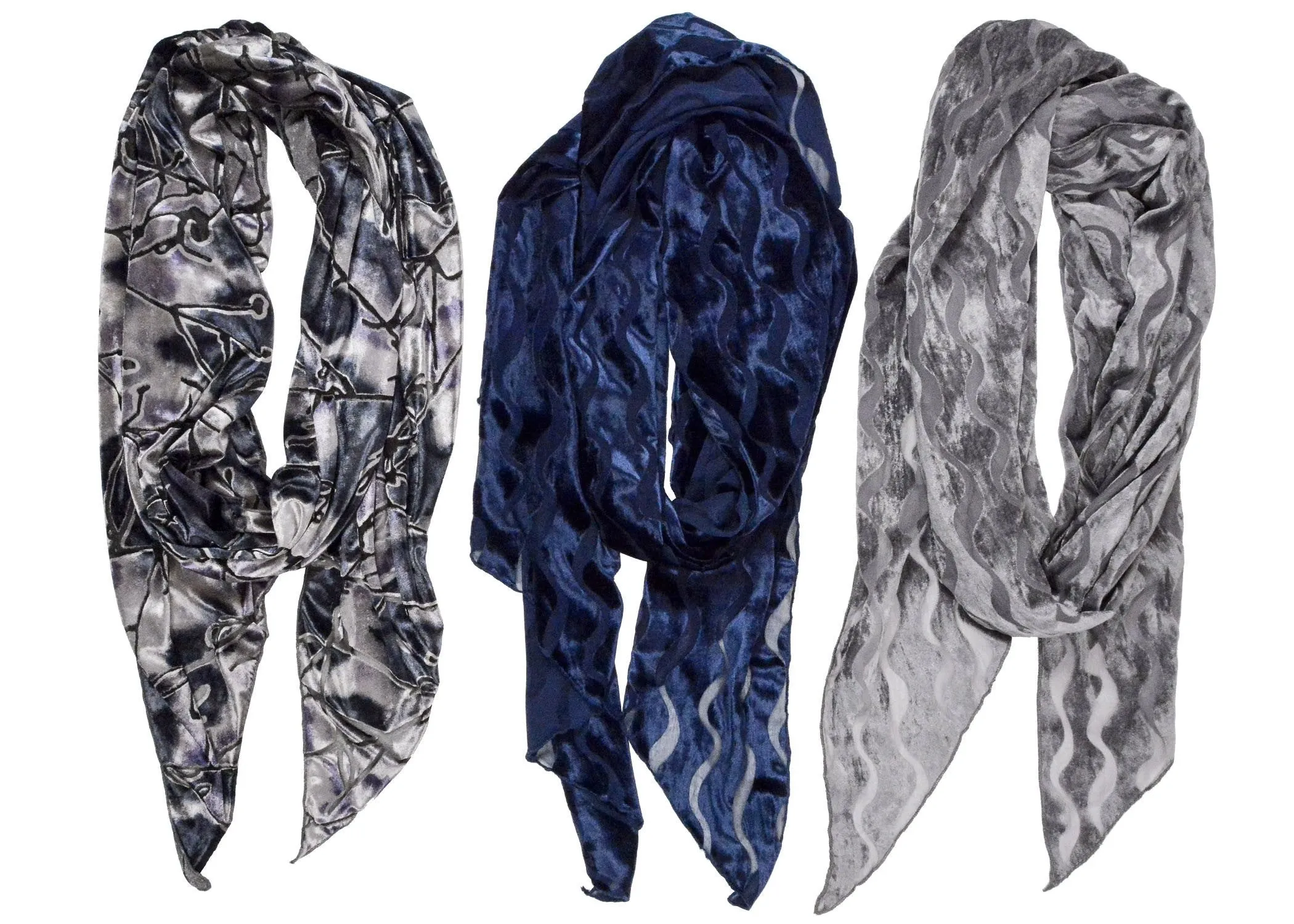 Classic Scarf - Burnout Velvet in Bering Sea - Sold Out!