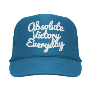 CLASSIC SCRIPT FOAM TRUCKER HAT (COLUMBIA BLUE/WHITE)