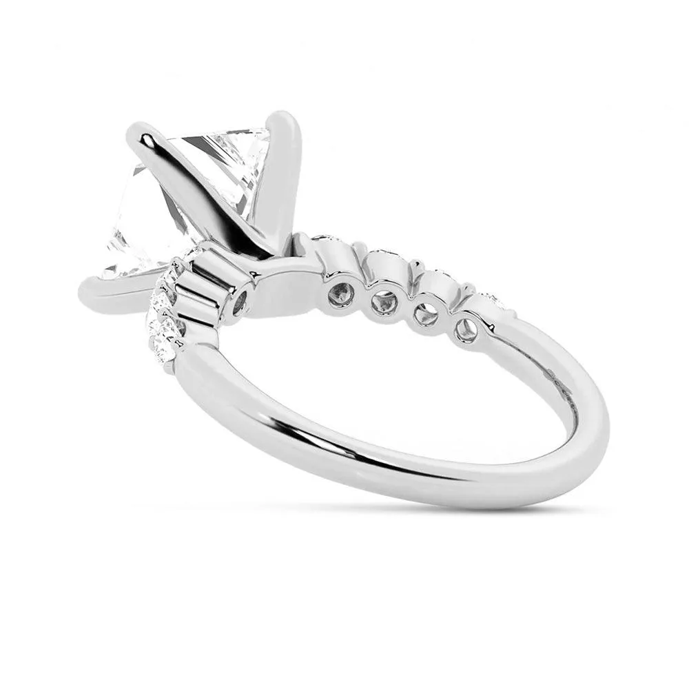 Classic Shared-Prong Princess Cut Moissanite Engagement Ring