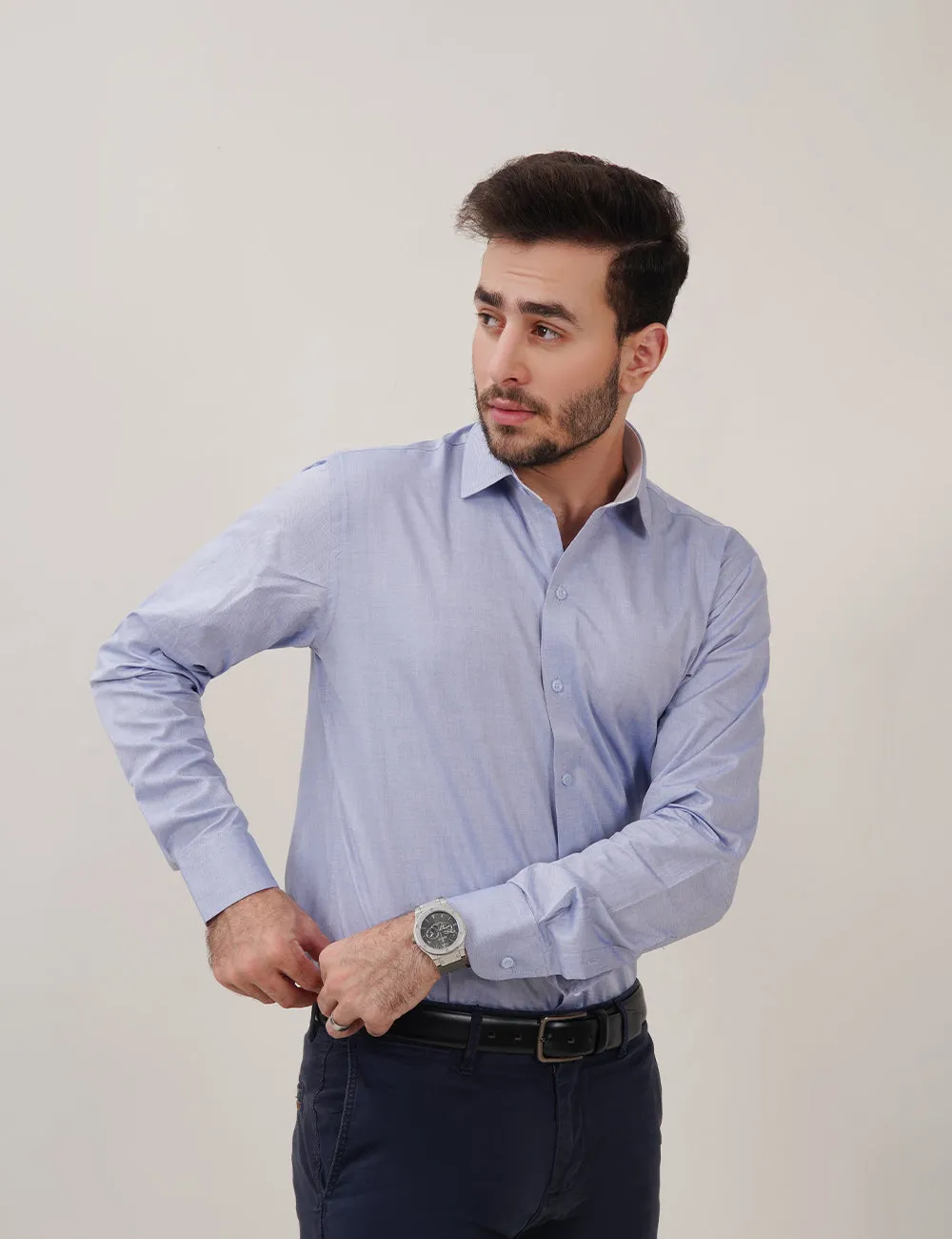 Classic Sky Blue Dress Shirt