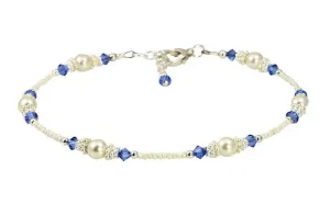 Classic - Something Blue Wedding Sapphire Heart Anklets