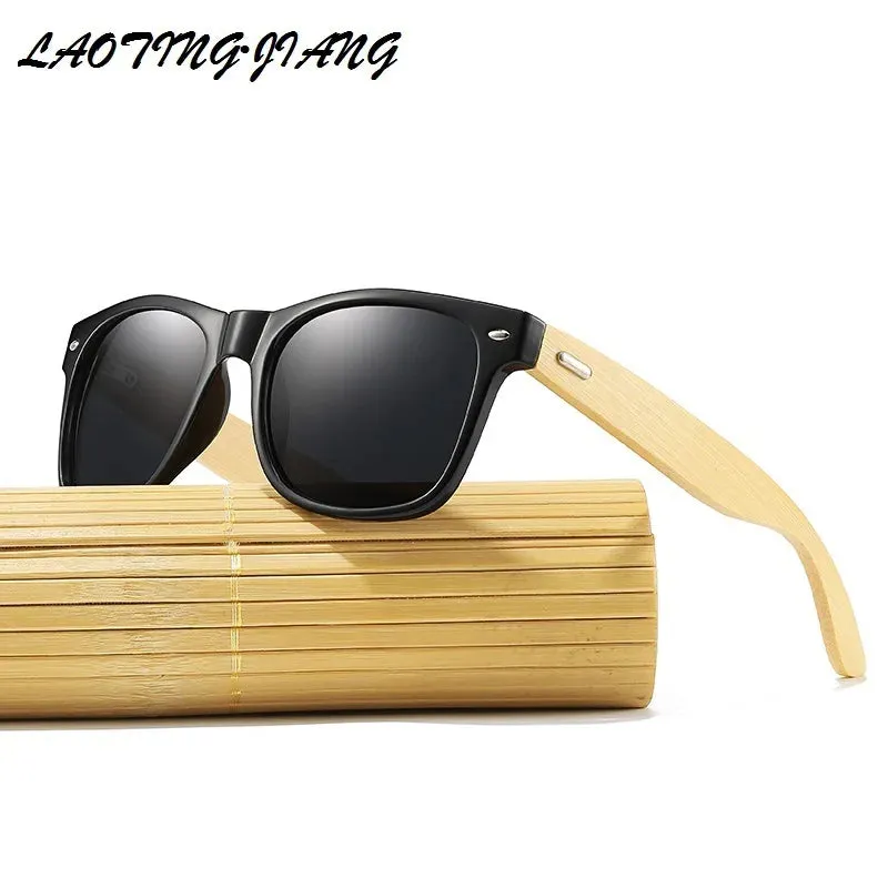 Classic Square Bamboo Wood Sunglasses Men Women High Quality Vintage Driving Fishing Sun Glasses Brand Design Anti-glare Eyewear