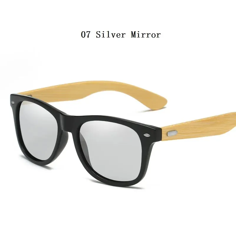 Classic Square Bamboo Wood Sunglasses Men Women High Quality Vintage Driving Fishing Sun Glasses Brand Design Anti-glare Eyewear