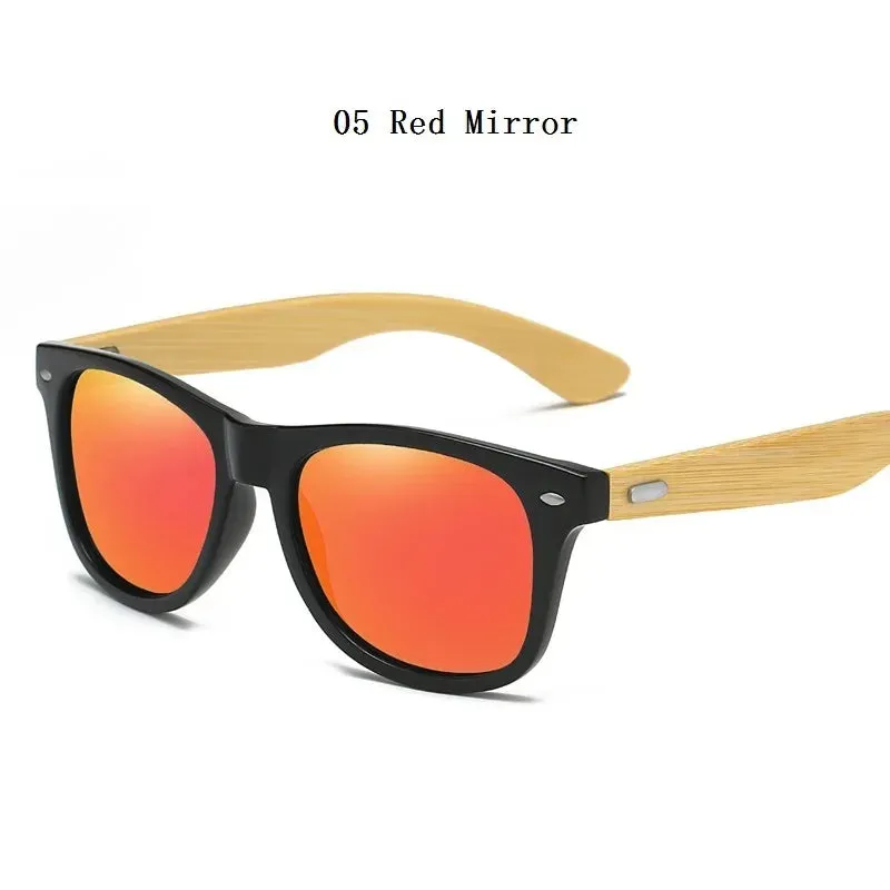 Classic Square Bamboo Wood Sunglasses Men Women High Quality Vintage Driving Fishing Sun Glasses Brand Design Anti-glare Eyewear