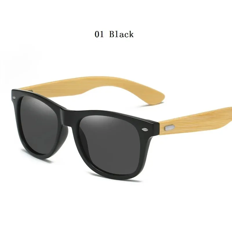 Classic Square Bamboo Wood Sunglasses Men Women High Quality Vintage Driving Fishing Sun Glasses Brand Design Anti-glare Eyewear