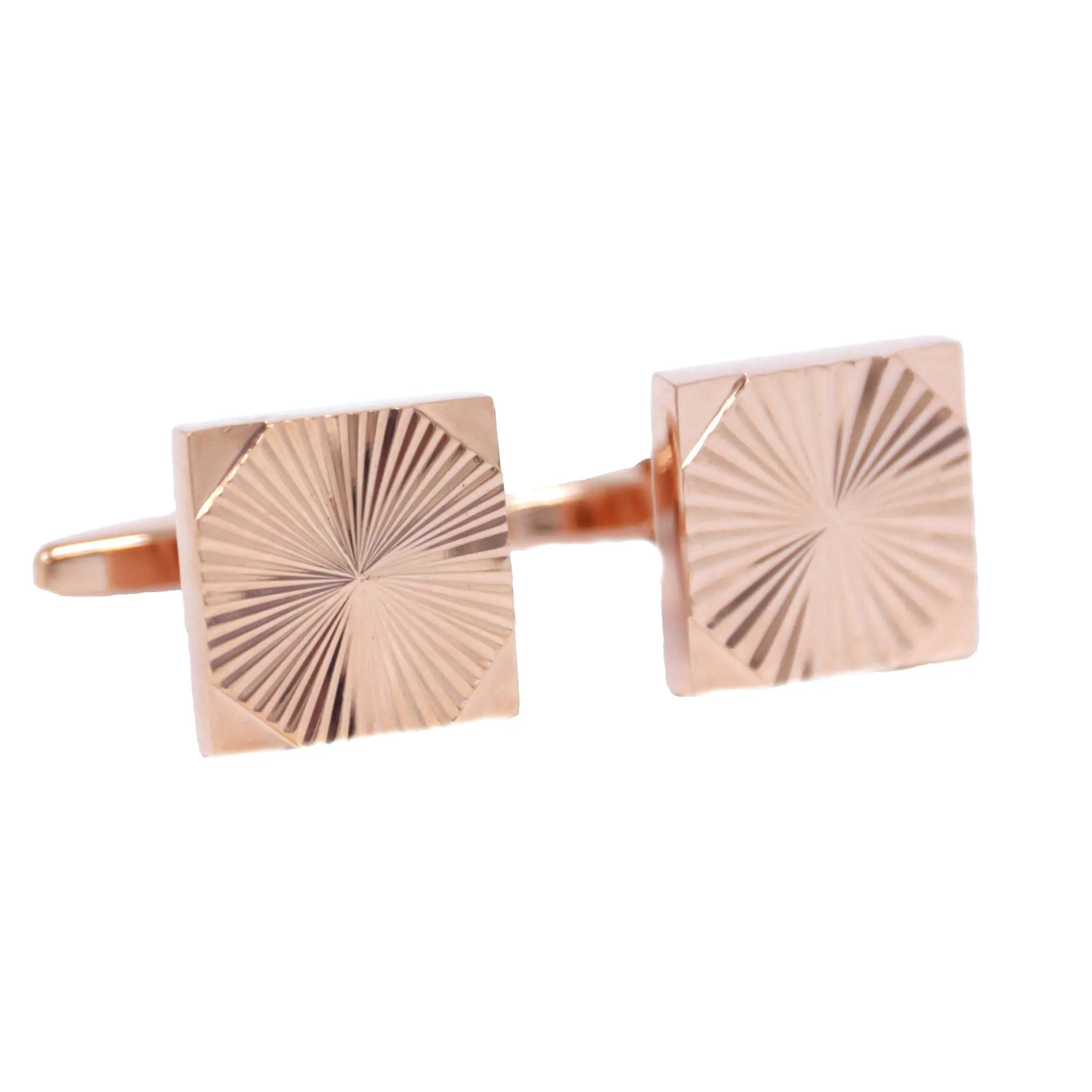 Classic Square Rose Gold Cufflinks with design