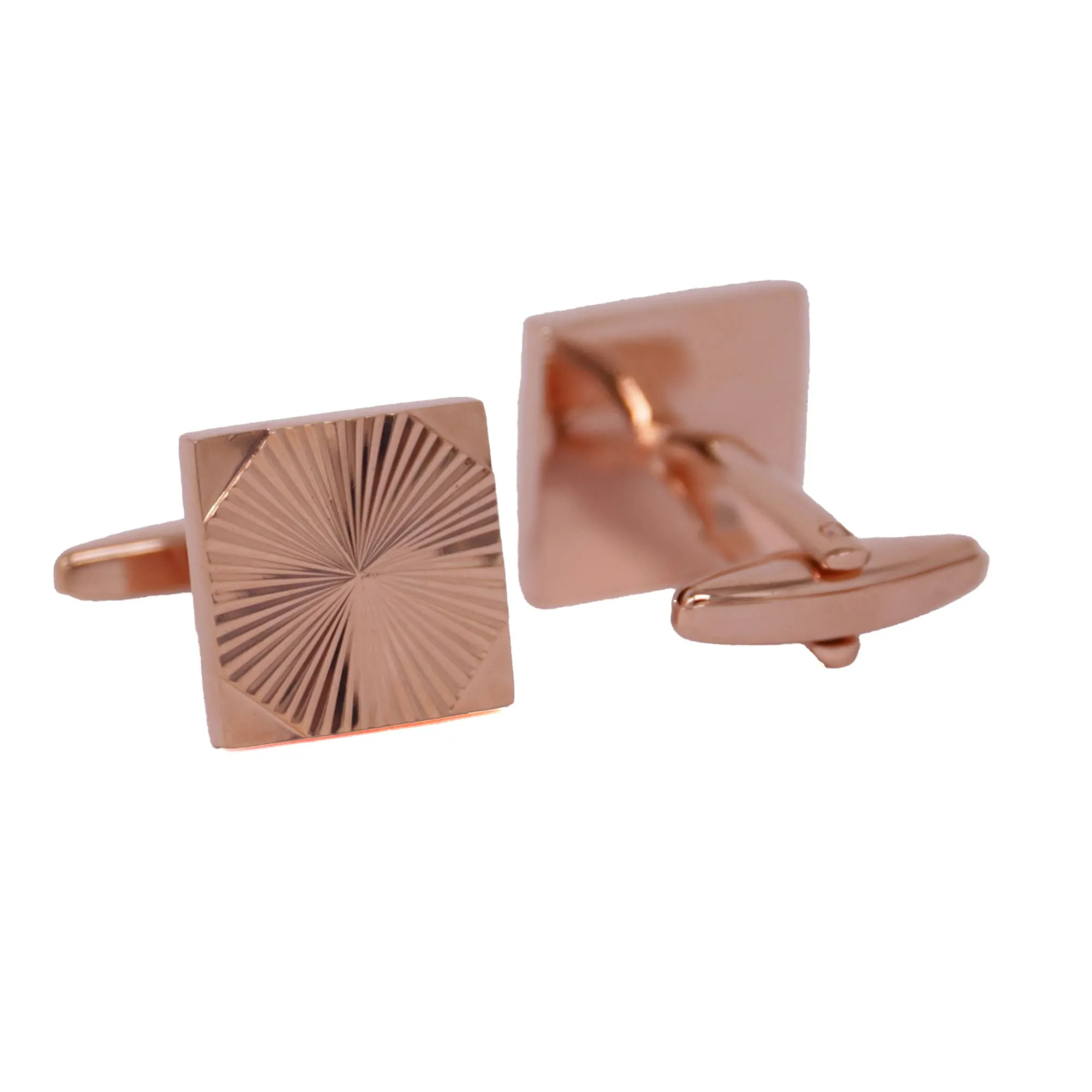 Classic Square Rose Gold Cufflinks with design