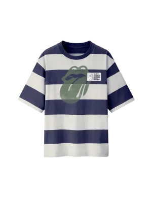 Classic Tongue Wide Blue Stripe T-Shirt