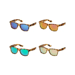 Classic Tort Mirror Color Lens Sunglasses - Adult