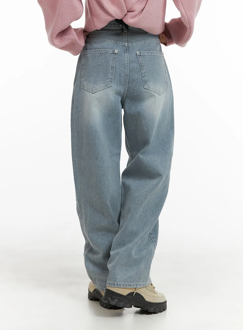 Classic Washed Straight Jeans CM419