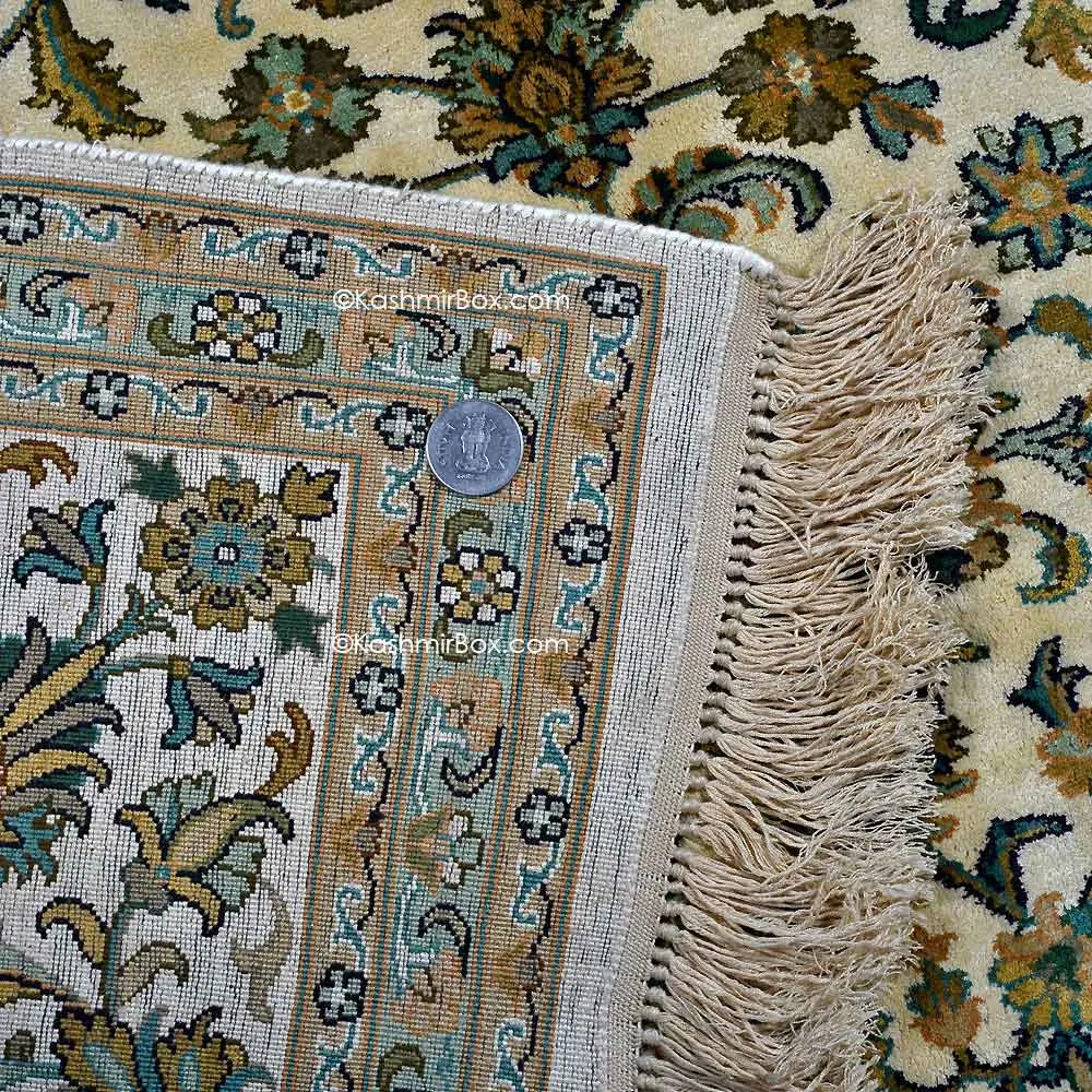 Classic White Kashan Silk Carpet