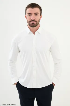 Classic White Slim-Fit Shirt for Men