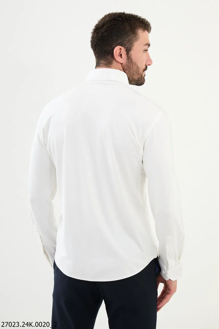 Classic White Slim-Fit Shirt for Men